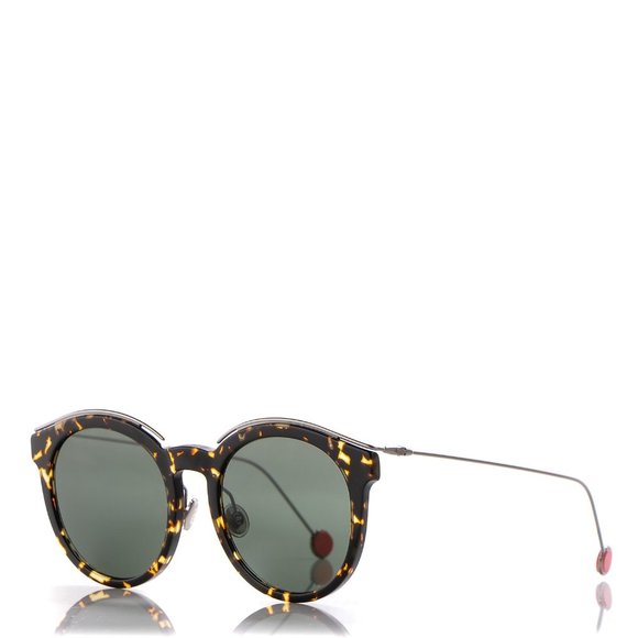 Dior Blossom Women's Spotted Havana Oversize Round Sunglasses 00M7 85 - Italy - Picture 1 of 7